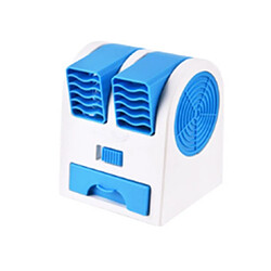 Mini Ventilateur Créatif à Double Trou Sans Ventilateur De Refroidissement À Feuilles Parfum Silencieux Petit Ventilateur De Bureau USB Portable-Bleu