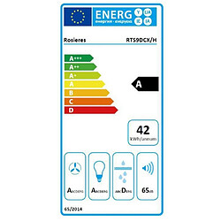 Hotte décorative murale 90cm 65db 602m3/h inox - RTS9DCX/H - ROSIERES