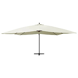 Avis Maison Chic Parasol Jardin | Parasol en porte-à-faux avec mat en bois 400x300 cm Blanc sable - GKD73578