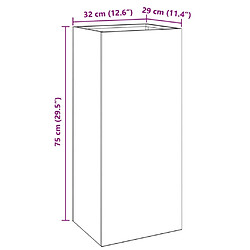 vidaXL Jardinière noir 32x29x75 cm acier pas cher