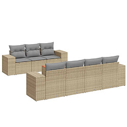 vidaXL Salon de jardin avec coussins 8 pcs beige résine tressée