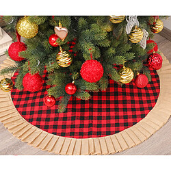 C205 120 cm Dentelle de Noël Noir et Rouge Tissu Plaid Tissu Tree Jupe Jupe De Noël Tree De Décoration De Noël Tablier