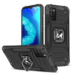 Ozzzo wozinsky ring armor coque kickstand tough rugged cover pour samsung galaxy a03s noir