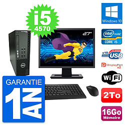 PC Dell T1700 SFF Ecran 27" Intel i5-4570 RAM 16Go Disque 2To Windows 10 Wifi - Occasion