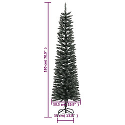 vidaXL Sapin de Noël artificiel mince avec support Vert 180 cm PVC pas cher