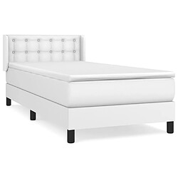 vidaXL Sommier à lattes de lit avec matelas Blanc 80x200 cm Similicuir