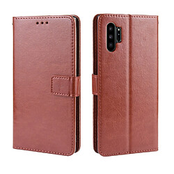 Wewoo Housse Coque en cuir à rabat horizontal Retro Crazy Horse Texture pour Galaxy Note10 Proavec porte-carte et fentes cartes et cadre photo Marron