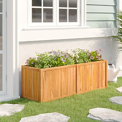 Maison Chic Jardinière,Lit surélevé - Bac à fleurs - pot de fleur 150x50x50 cm bois massif de teck -GKD53711