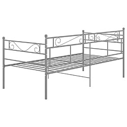 Acheter vidaXL Cadre de canapé-lit sans matelas gris métal 90x200 cm