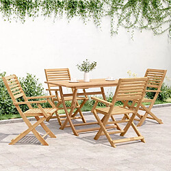 Avis Maison Chic Lot de 4 Chaises pliables de jardin | chaises Relax bois massif d'acacia -GKD15793