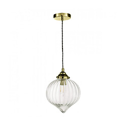 Luminaire Center Suspension Mya Laiton antique,verre 1 ampoule 25,5cm