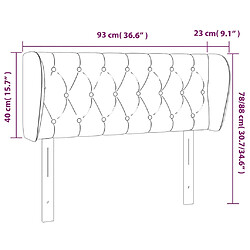 Acheter vidaXL Tête de lit avec oreilles Crème 93x23x78/88 cm Tissu