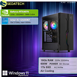 Sedatech PC Gamer • Intel i5-12600KF • RTX4070 • 16Go RAM • 1To SSD M.2 • Windows 11