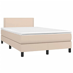 Maison Chic Lit adulte- Lit + matelas,Sommier à lattes de lit avec matelas LED cappuccino 120x190 cm -GKD87616