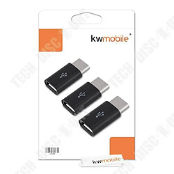 Tech Discount TD® Lot de 3 Mini adaptateur USB Connecteur Universel Micro USB 3 Utilisation Périphérique Connexion Rapide Transfert Partage Donnée