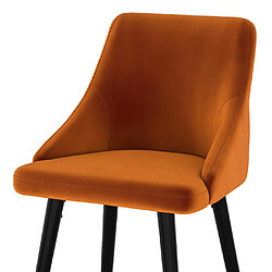 Avis Rendez Vous Deco Chaise de bar Aristote en velours orange 77.5 cm (lot de 2)