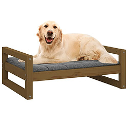 Avis vidaXL Lit pour chien Marron miel 75,5x55,5x28 cm Bois de pin solide