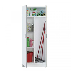 Dansmamaison Armoire de rangement 2 portes 2 tablettes - Blanc - MULA