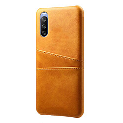 Coque en TPU + PU avec double porte-cartes orange pour votre Sony Xperia 10 III