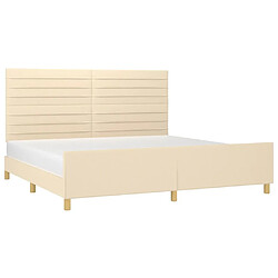 Avis Maison Chic Lit adulte - Cadre Structure de lit avec tête de lit Contemporain Crème 200 x 200 cm Tissu -MN71131