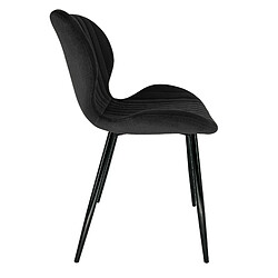 AKORD 1 Pièce chaise matelassée de salle à manger en velours Noir