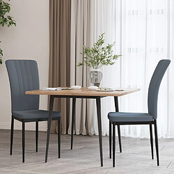 Maison Chic Lot de 2 Chaises à manger,Chaise pour cuisine,Solide Structure Gris foncé Velours -MN92509