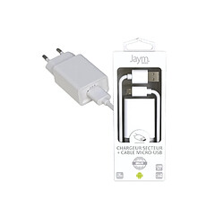 Jaym Pack Chargeur Secteur 1 USB 2.4A - 1,5 mètres + Câble USB vers USB-C S - Collection POP - Blanc