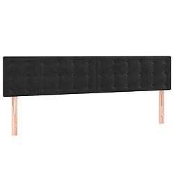 vidaXL Têtes de lit 2 pcs Noir 100x5x78/88 cm Velours