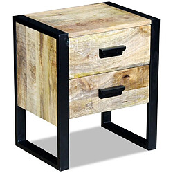 Acheter Helloshop26 Table de nuit chevet commode armoire meuble chambre auxiliaire à 2 tiroirs 43 x 33 x 51 cm bois de manguier massif 1402011