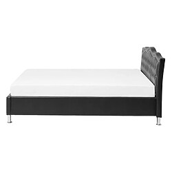 Beliani Lit en cuir PU noir 140 x 200 cm METZ pas cher