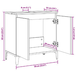 vidaXL Meuble d'évier chêne sonoma 58x33x60 cm bois d'ingénierie pas cher