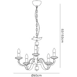 Avis Luminaire Center Suspension Nardini 5 Ampoules chrome poli/marron foncé Faux cuir/cristal