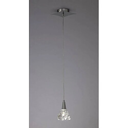 Luminaire Center Suspension Iku 1 Ampoule G9, nickel satiné