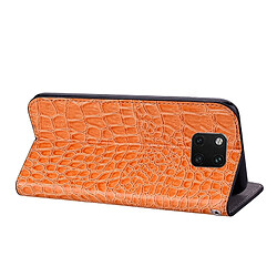 Wewoo Etui à rabat horizontal en cuir texturé avec texture paillettée et crocodile pour Huawei Mate 20 Pro, avec emplacements pour cartes et support (Orange) pas cher