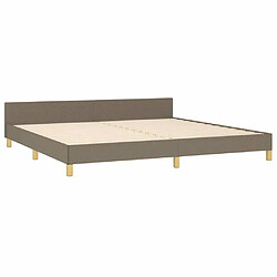 Maison Chic Lit adulte - Cadre Structure de lit avec tête de lit Contemporain Taupe 200x200 cm Tissu -MN11330 pas cher