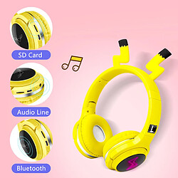 Acheter Universal Cute Kids Bluetooth 5.0 Casque 7 Couleur LED Casque Support Carte SD Câble audio Casque pour garçons et filles Cadeau Enfants | Casque Bluetooth