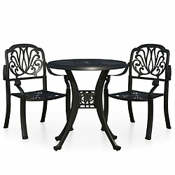 Maison Chic Table de bistro et chaises d'extérieur 3 pcs,Ensemble de bistro de jardin pour relax Aluminium coulé Noir -GKD495378