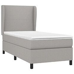 Avis Maison Chic Lit Adulte - Lit simple Lit à sommier tapissier avec matelas moelleux - Meuble de Chambre - Gris clair 80x200 cm Tissu -MN81093