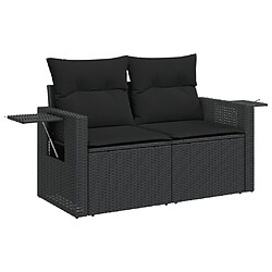 Avis Maison Chic Salon de jardin 5 pcs avec coussins | Ensemble de Table et chaises | Mobilier d'Extérieur noir résine tressée -GKD90679