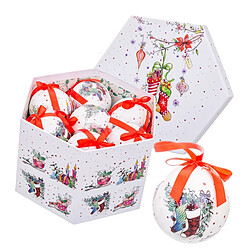 BigBuy Home Boules de Noël Multicouleur Papier Polyfoam Ø 7,5 cm 21,5 X 25 X 16 CM (14 Unités)