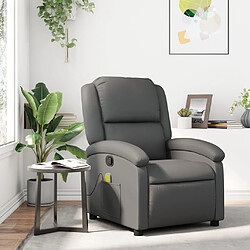 vidaXL Fauteuil de massage inclinable Gris Similicuir