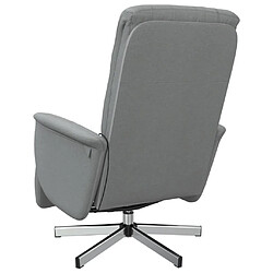 Maison Chic Fauteuil inclinable,Fauteuil luxe de relaxation de massage et repose-pieds gris clair tissu -MN85535 pas cher