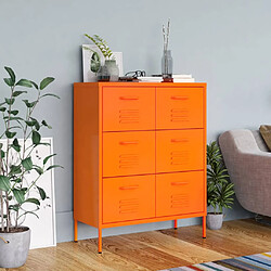 vidaXL Armoire à tiroirs Orange 80x35x101,5 cm Acier