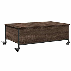 Maison Chic Table basse pour salon | Table à café avec roulettes chêne marron bois d'ingénierie -GKD33438