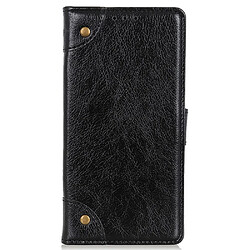 Etui en PU texture nappa, décor de boutons en laiton avec support noir pour votre Samsung Galaxy A73 5G