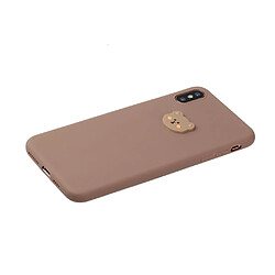 Coque en TPU + PU poupée animale enduite tête d'ours pour votre Apple iPhone XS/X 5.8 pouces