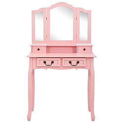 Helloshop26 Ensemble de coiffeuse avec tabouret 80 x 69 x 141 cm rose 02_0006325