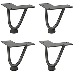 vidaXL Pieds de table en forme d'épingle à cheveux 4 pcs anthracite