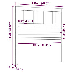 vidaXL Tête de lit 106x4x100 cm Bois massif de pin pas cher