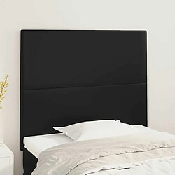 Maison Chic Lot de 2 Têtes de lit design pour chambre - Décoration de lit Noir 90x5x78/88 cm Similicuir -MN23430